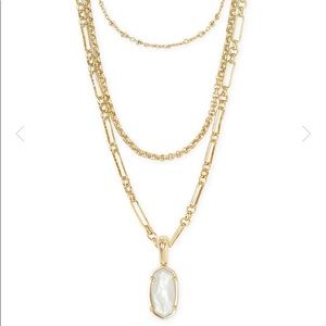 Elisa Gold Triple strand necklace Ivory